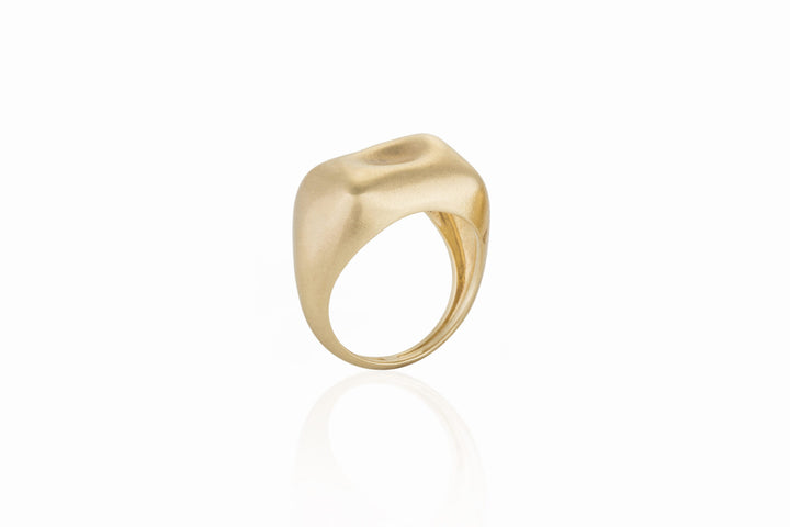 Nada Ghazal Baby Malak Yellow Gold Rectangle Ring