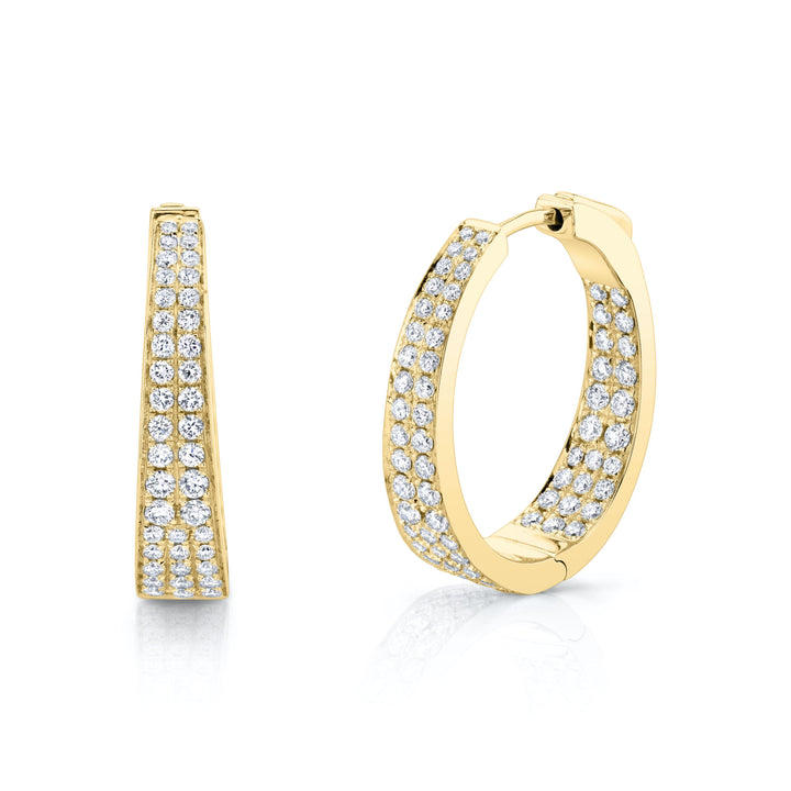 Anita Ko Diamond Meryl Hoops - Yellow Gold