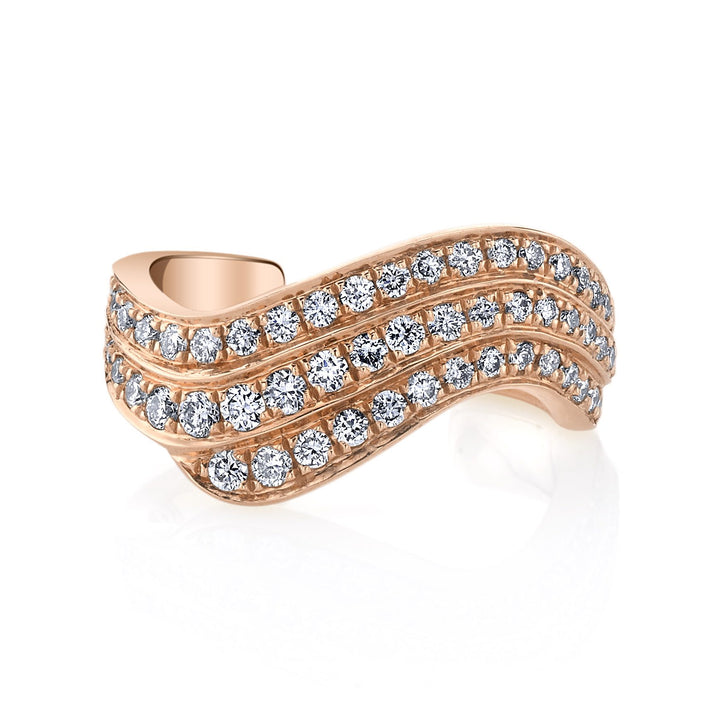 Anita Ko 3 Row Diamond Wave Ear Cuff - Rose Gold