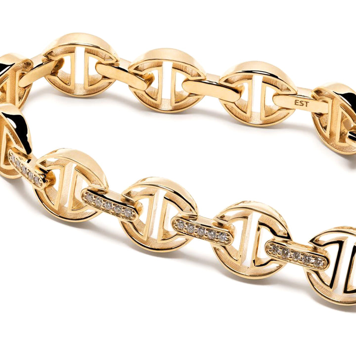 Hoorsenbuhs 18K Yellow Gold Small Link Diamond Bracelet
