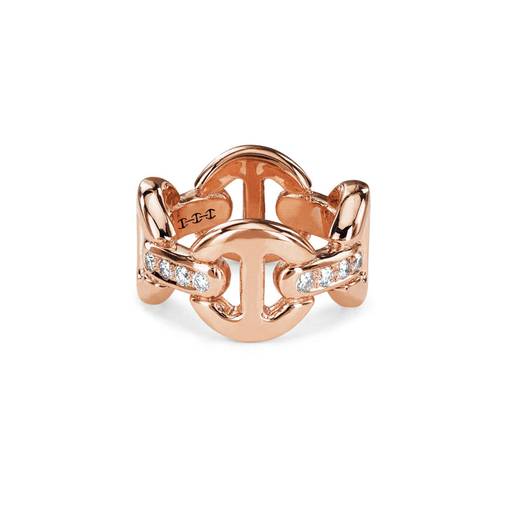 Hoorsenbuhs 18K Rose Gold Quad Link Diamond Bridge Ring