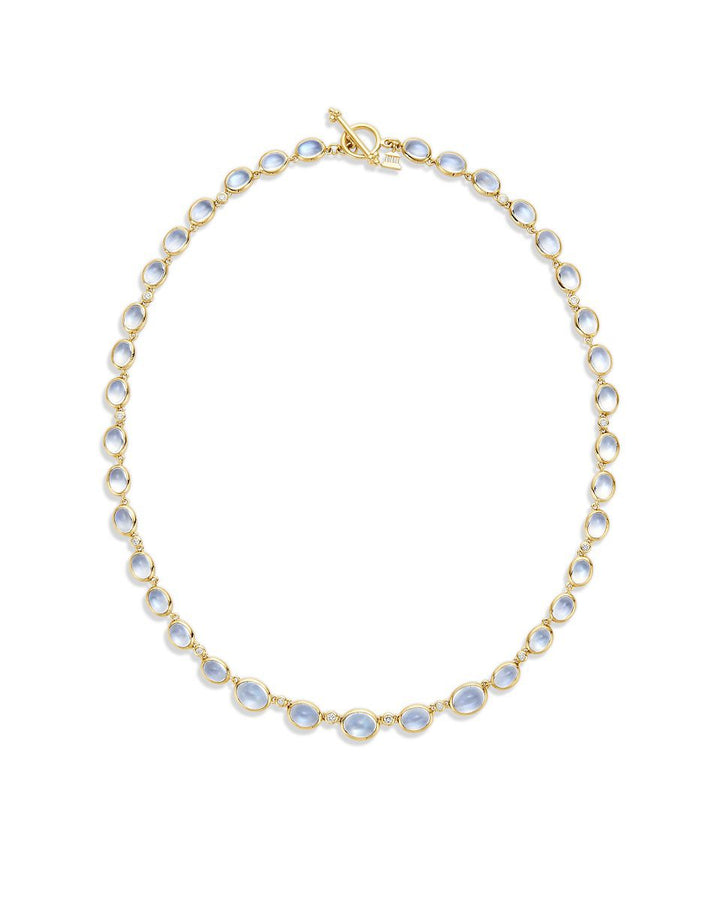 Temple St. Clair 18K Blue Moon Oval Eternity Necklace