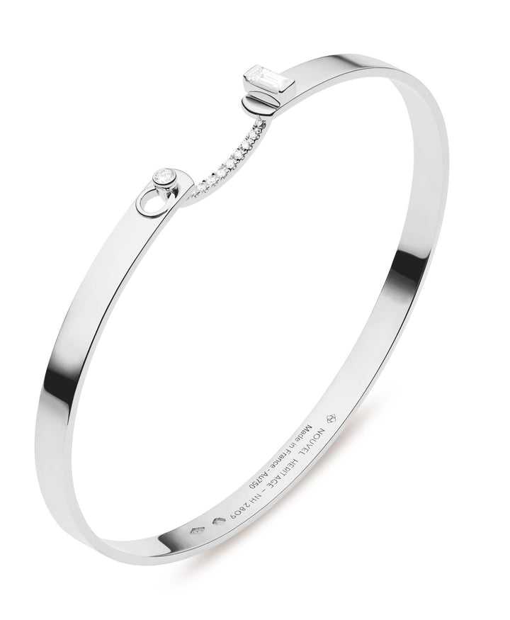 Nouvel Heritage Dinner Date Mood Bangle - White Gold