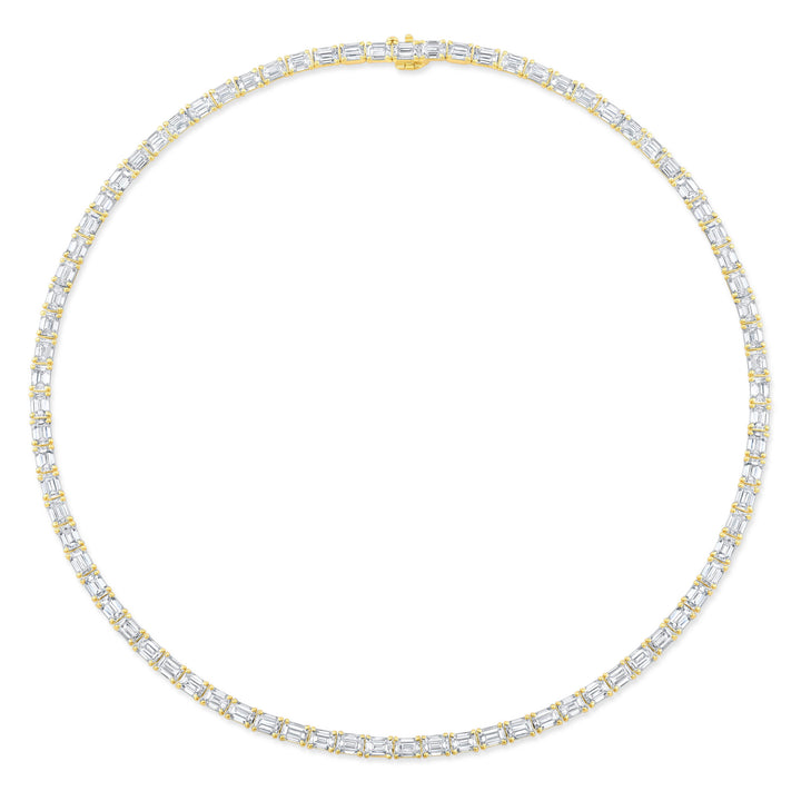 Rahaminov Diamonds Emerald Cut Line Necklace