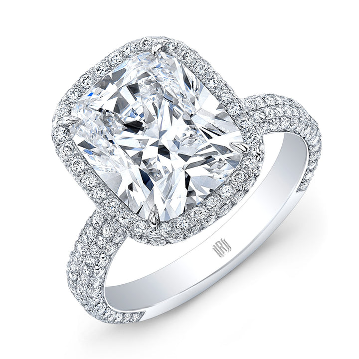 Rahaminov Diamonds Cushion Cut Melee Ring