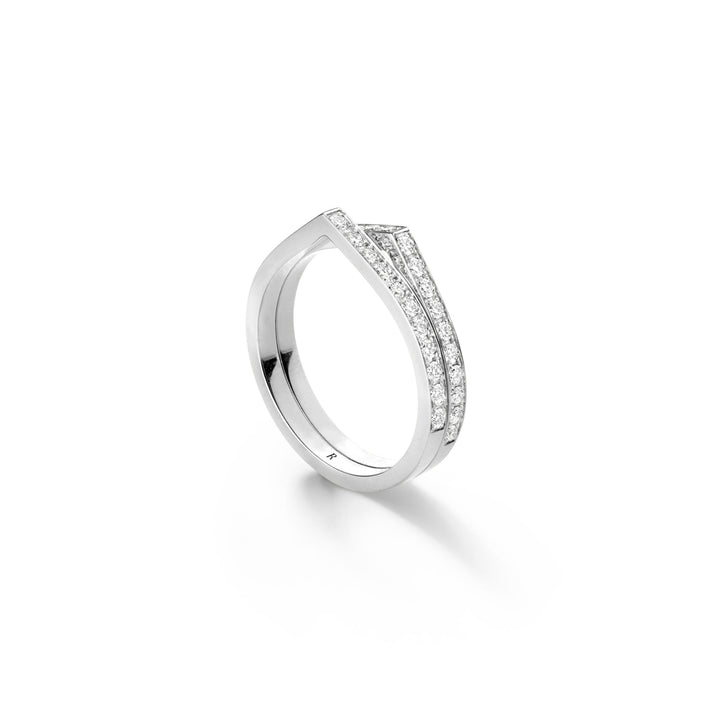 Repossi 2 Row White Gold Diamond Antifer Ring
