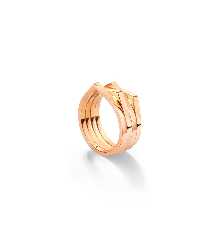Repossi 4 Row Pink Gold Antifer Ring