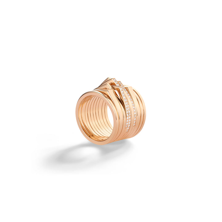 Repossi 10 Row Pink Gold Diamond Antifer Ring