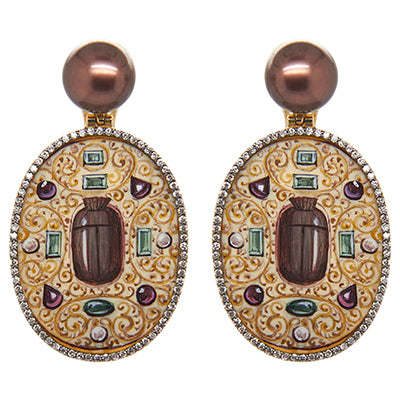 Silvia Furmanovich Painted Egypt Oval Earrings