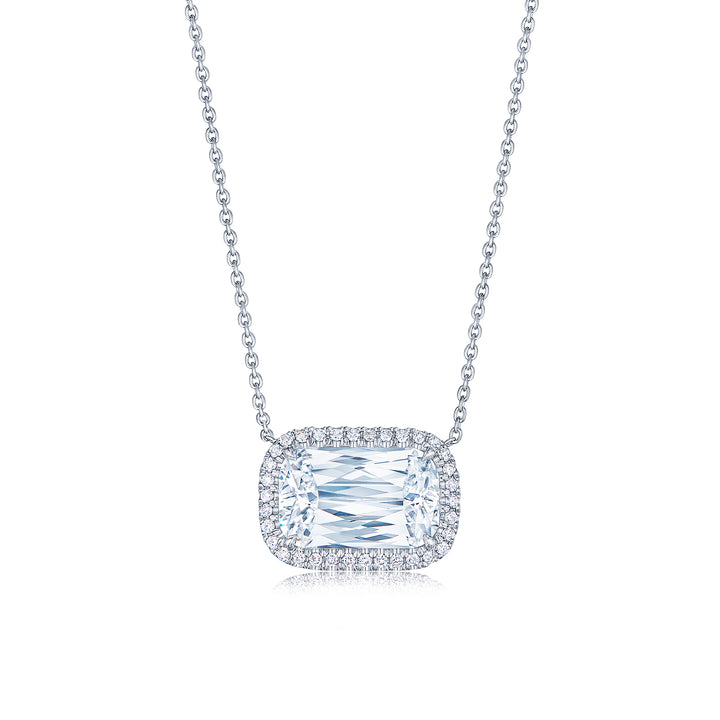 Kwiat Ashoka Diamond East-West Pendant Necklace in Platinum, 3.72 Carats