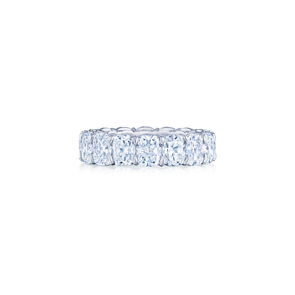 Kwiat Eternity Wedding Ring with Kwiat Cushion Diamonds in Platinum, 7.63 Carats