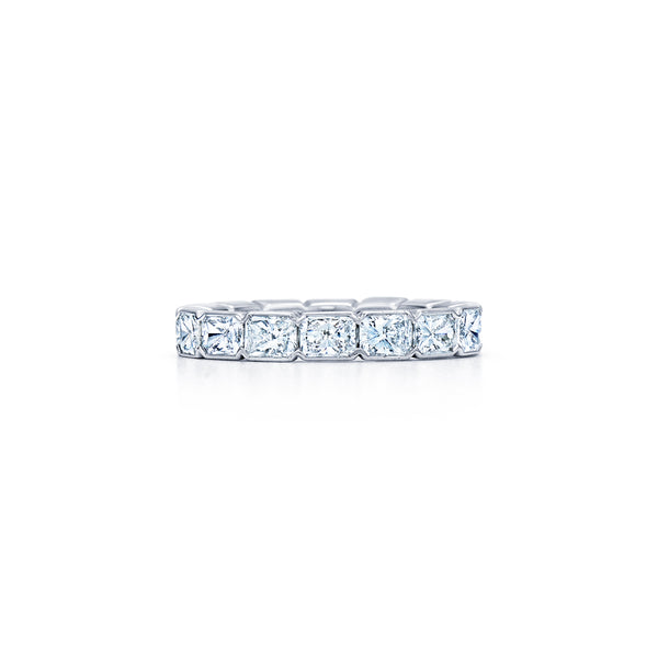 Kwiat Radiant Diamond Semi-Bezel Eternity Band in Platinum, 3.51 Carats