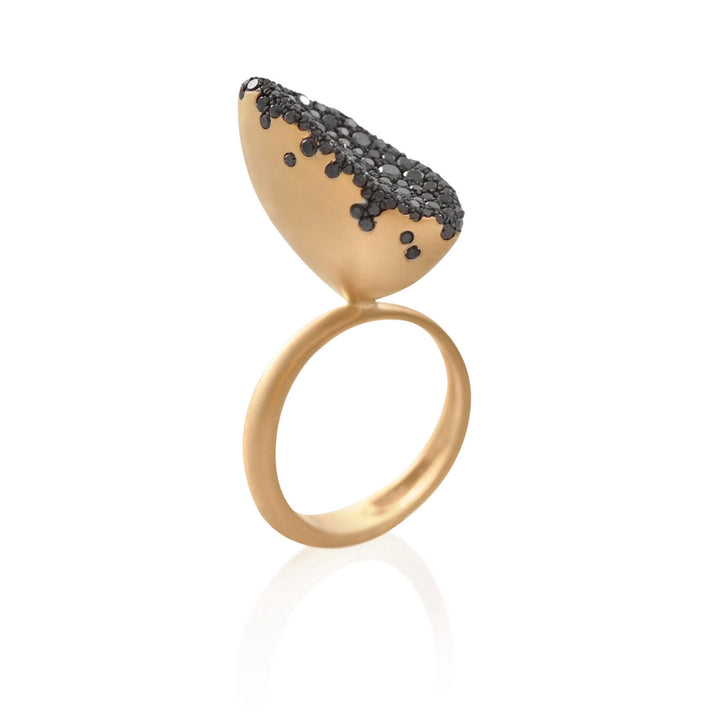 Nada Ghazal Baby Malak Flourish Caviar Marquis Ring