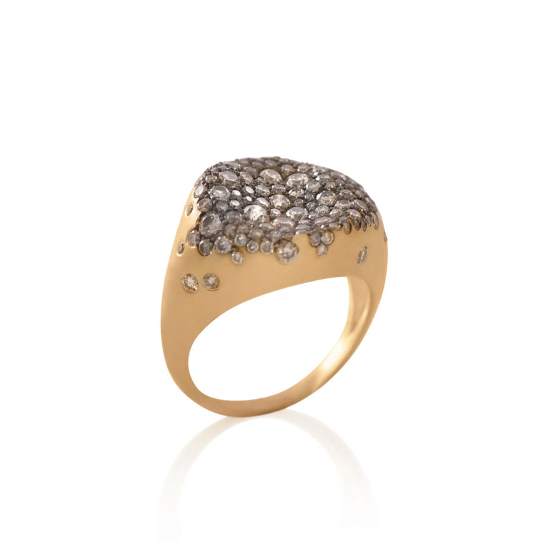 Nada Ghazal Baby Malak Champagne Diamond Round Ring