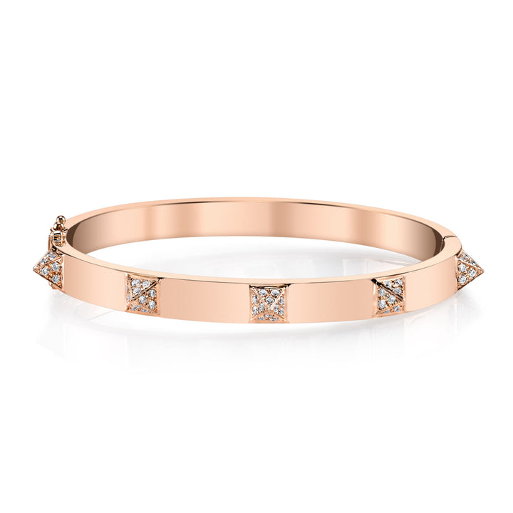 Anita Ko Oval Bracelet with Diamond Spikes (Rose Gold)