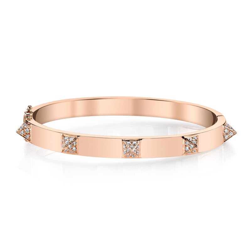 Anita Ko Oval Bracelet with Diamond Spikes (Rose Gold)