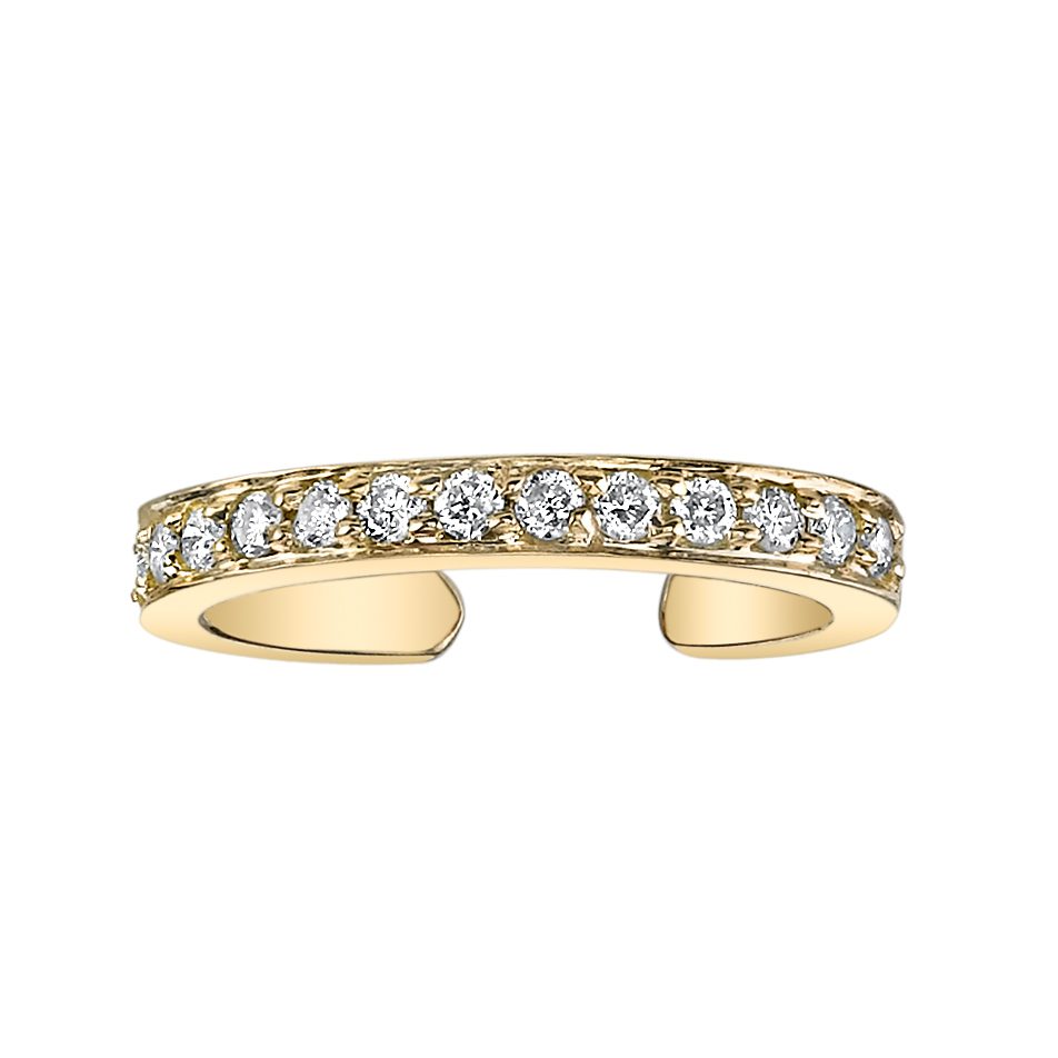 Anita Ko Single Row Diamond Ear Cuff - Yellow Gold