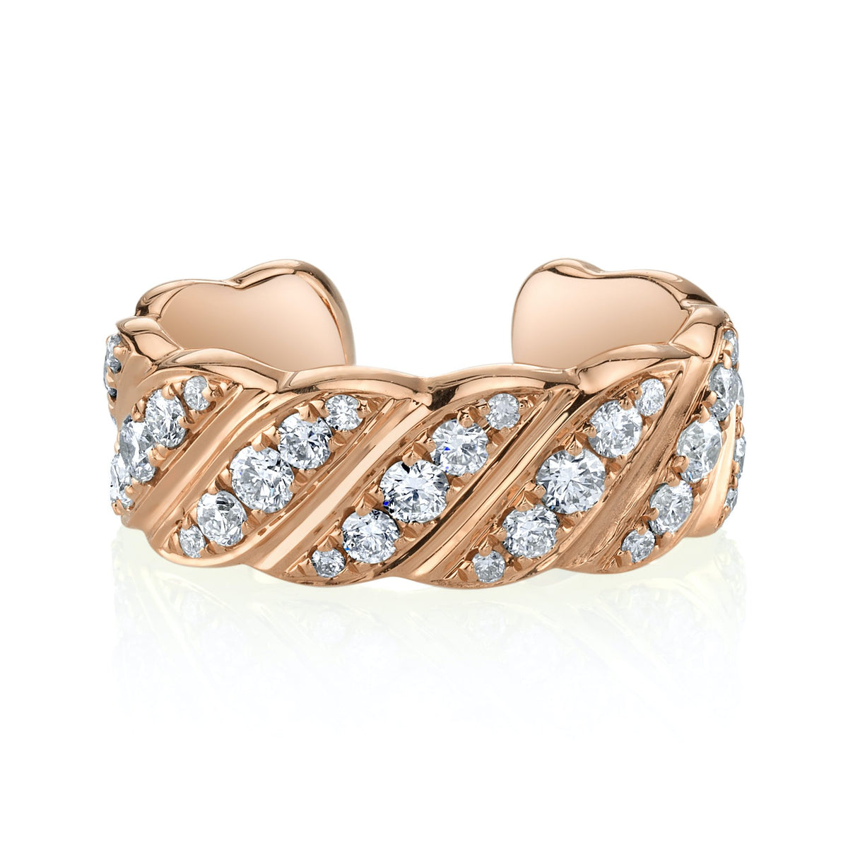 Anita Ko Wide Diamond Braid Ear Cuff