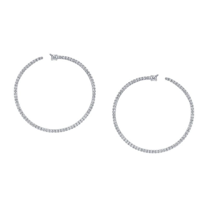 Anita Ko Pave Diamond Bardot Hoops