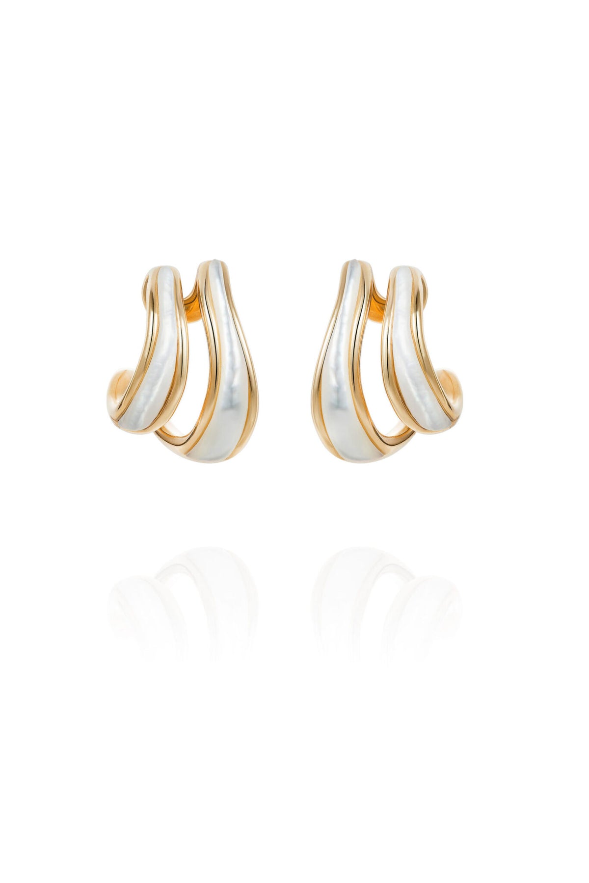 Fernando Jorge Mother of Pearl Stream Doubled Hoops