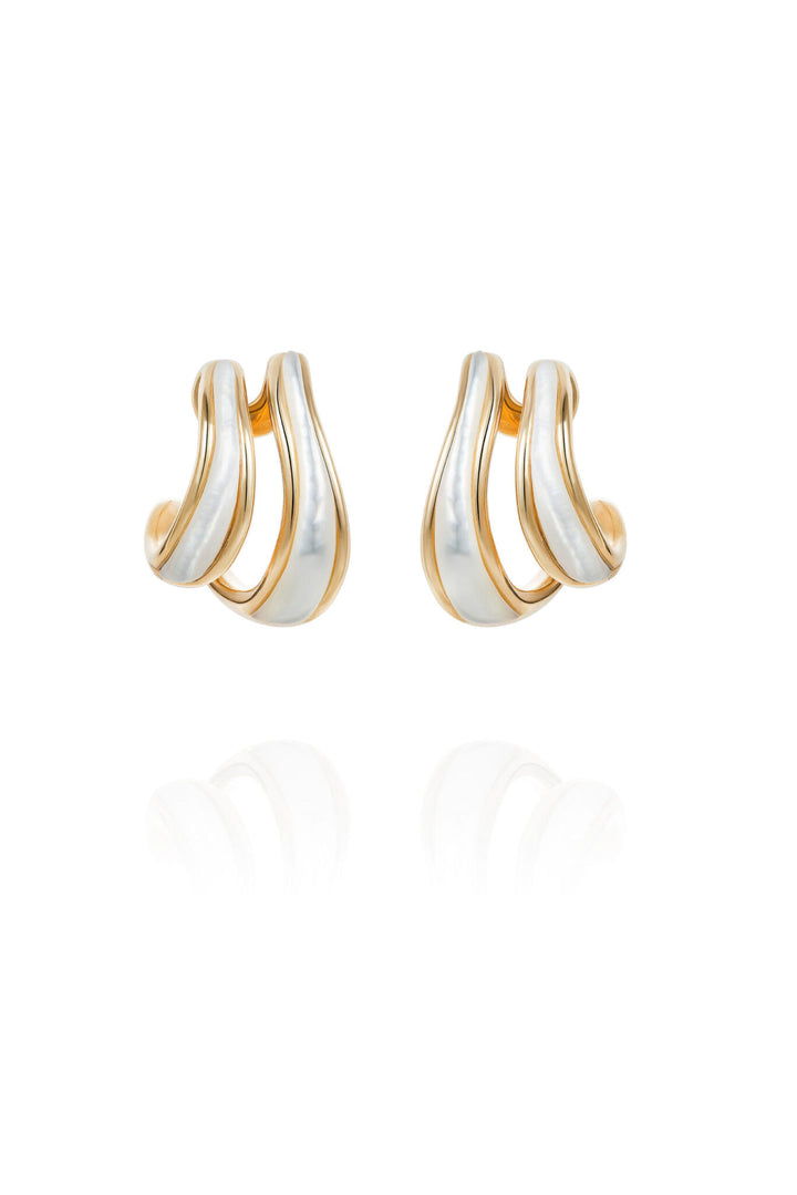 Fernando Jorge Mother of Pearl Stream Doubled Hoops
