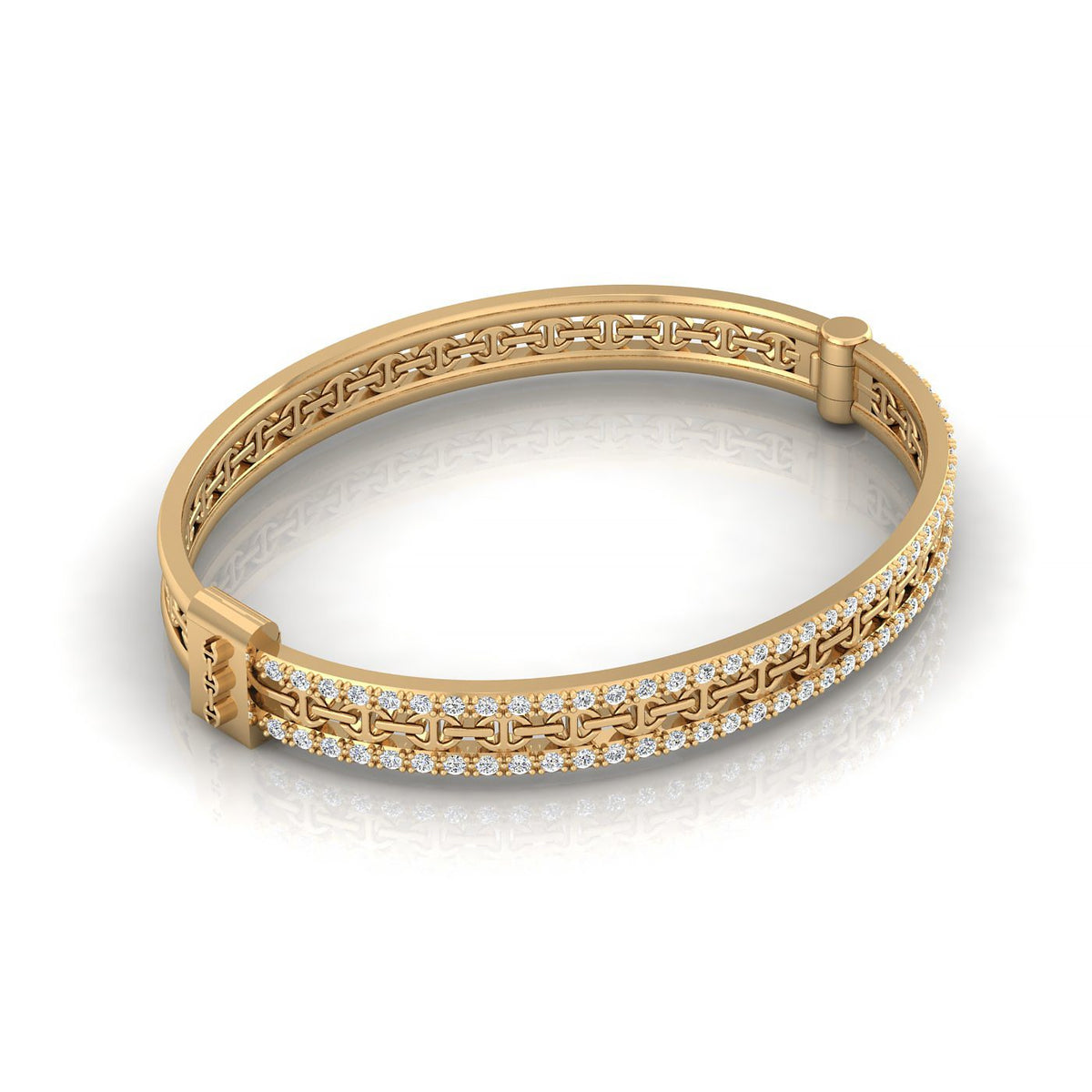 Hoorsenbuhs 18K Yellow Gold Chassis White Diamond Bracelet
