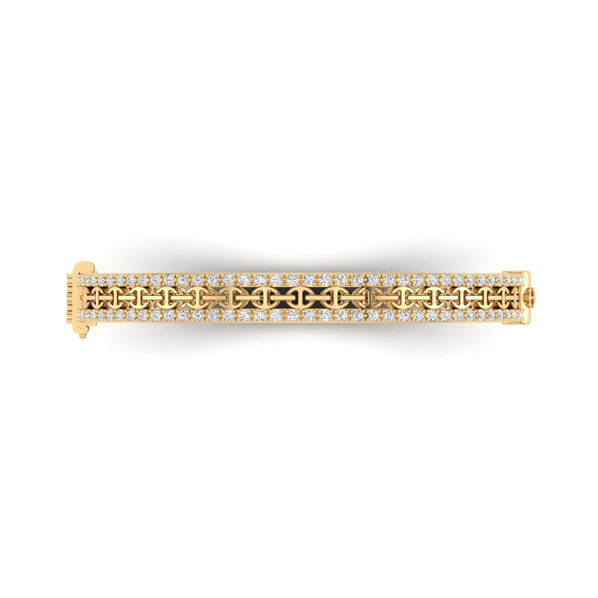 Hoorsenbuhs 18K Yellow Gold Chassis White Diamond Bracelet