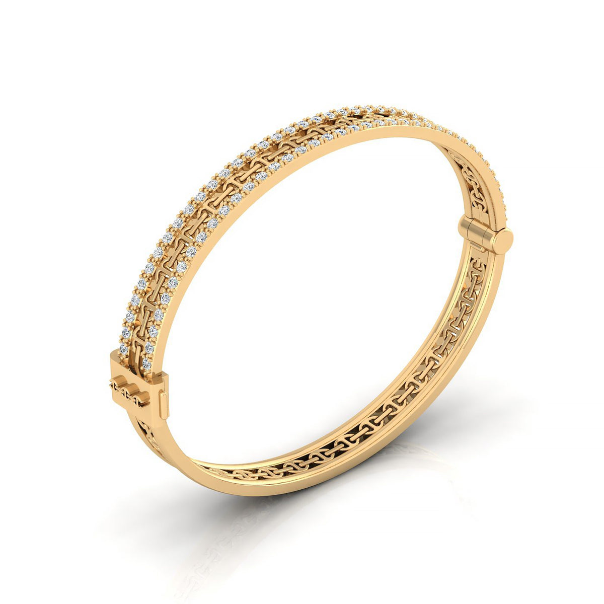 Hoorsenbuhs 18K Yellow Gold Chassis White Diamond Bracelet