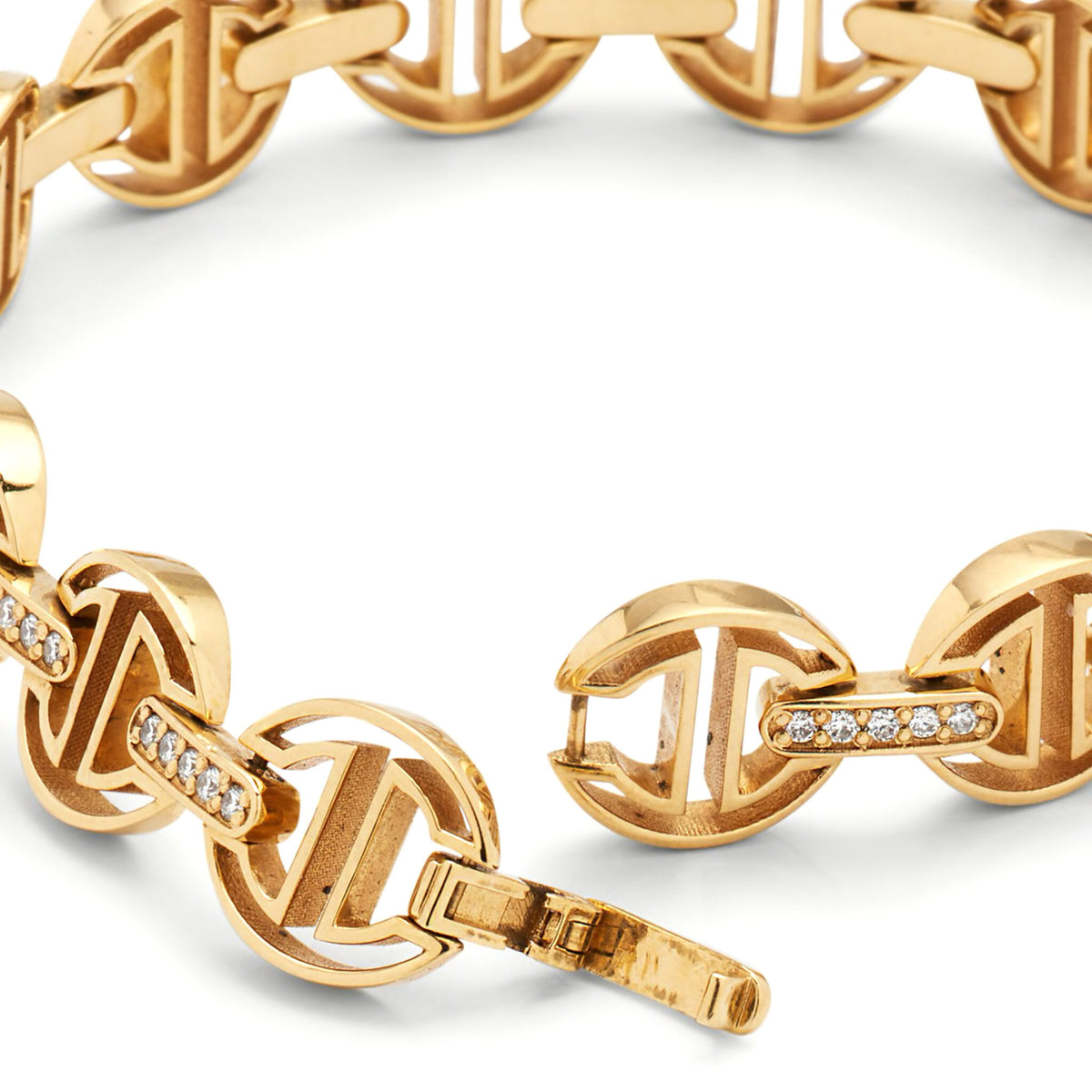 Hoorsenbuhs 18K Yellow Gold Small Link Diamond Bracelet