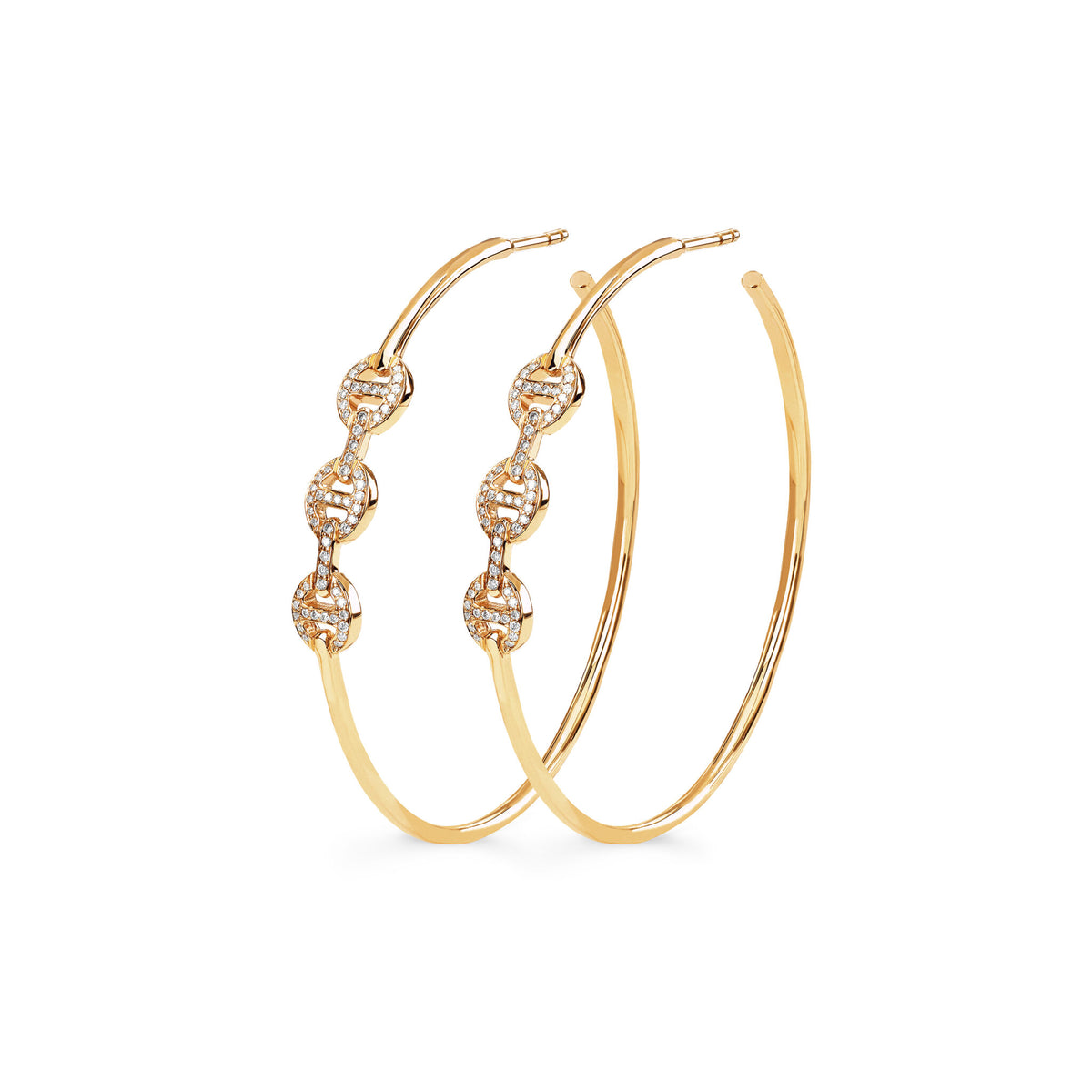 Hoorsenbuhs 18K Yellow Gold Diamond Hoops