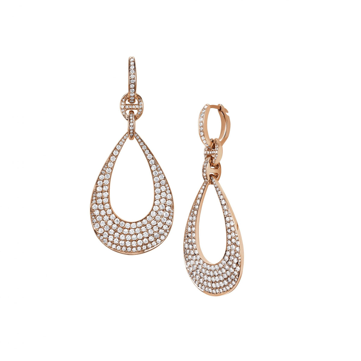 Hoorsenbuhs 18K Rose Gold Pave Diamond Drop Earrings
