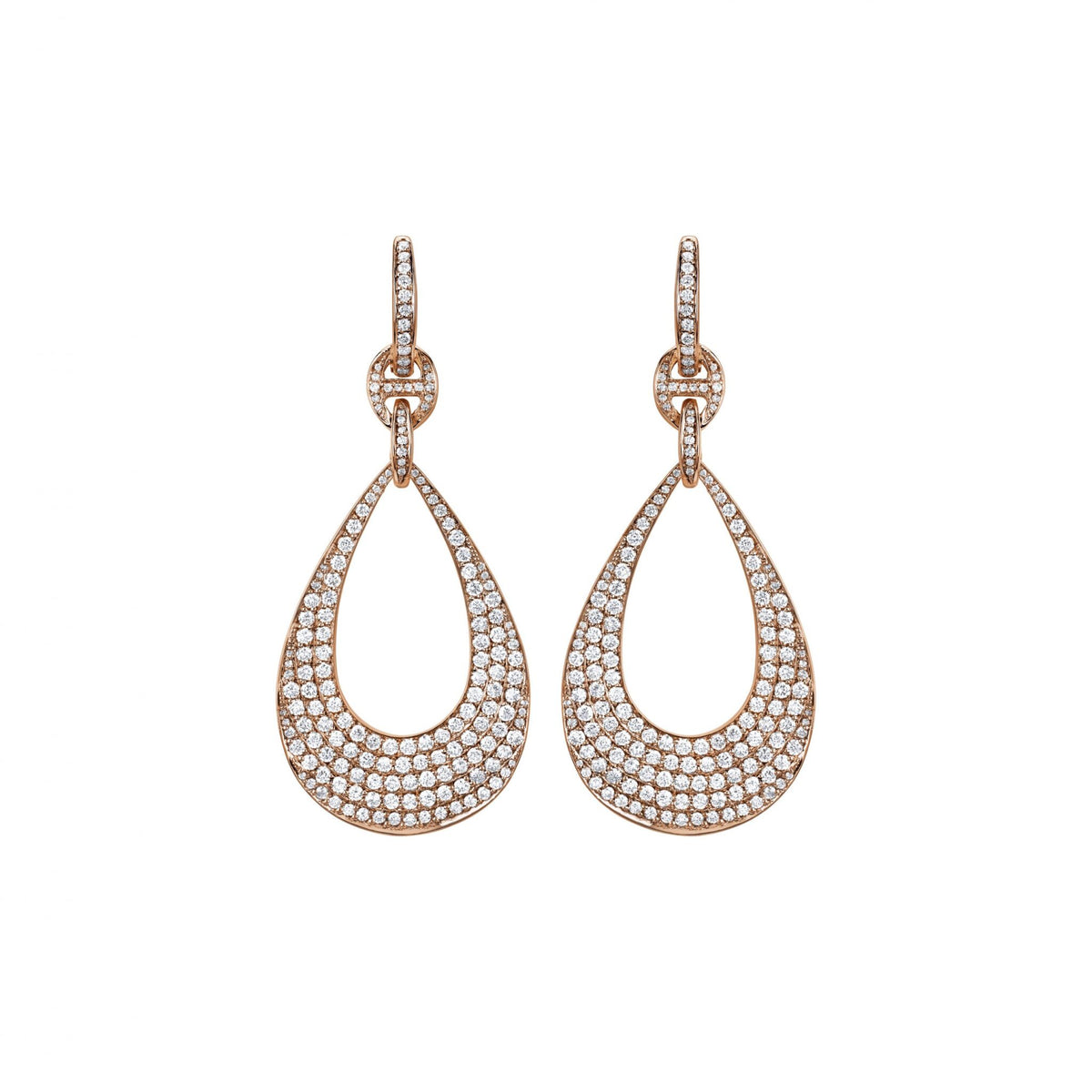 Hoorsenbuhs 18K Rose Gold Pave Diamond Drop Earrings