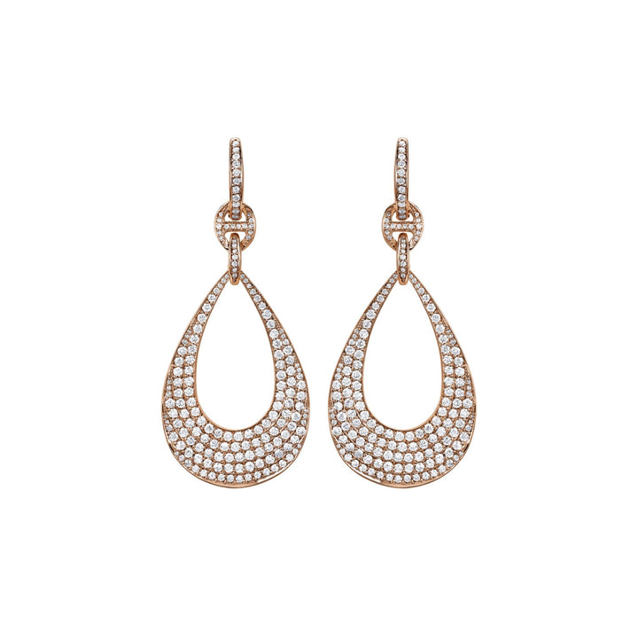Hoorsenbuhs 18K Rose Gold Pave Diamond Drop Earrings