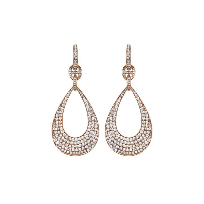 Hoorsenbuhs 18K Rose Gold Pave Diamond Drop Earrings