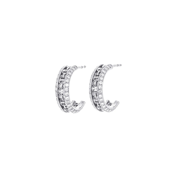 Hoorsenbuhs 18K White Gold Chassis Diamond Earrings