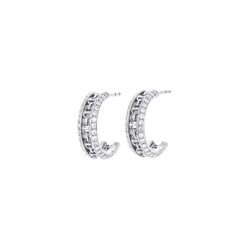 Hoorsenbuhs 18K White Gold Chassis Diamond Earrings