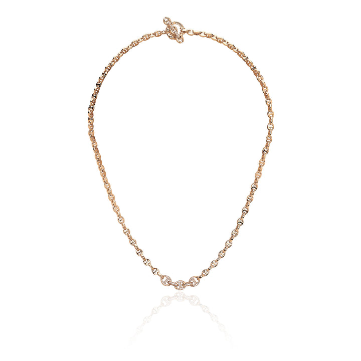 Hoorsenbuhs 18K Yellow Gold 5 Link Micro Pave Diamond Necklace