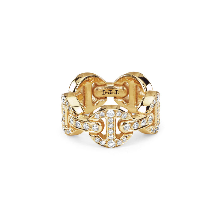 Hoorsenbuhs 18K Yellow Gold Dame Classic Tri-Link Diamond Ring