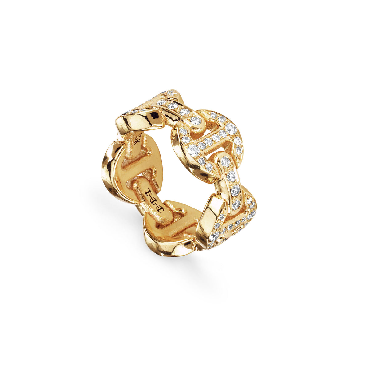 Hoorsenbuhs 18K Yellow Gold Dame Classic Tri-Link Diamond Ring
