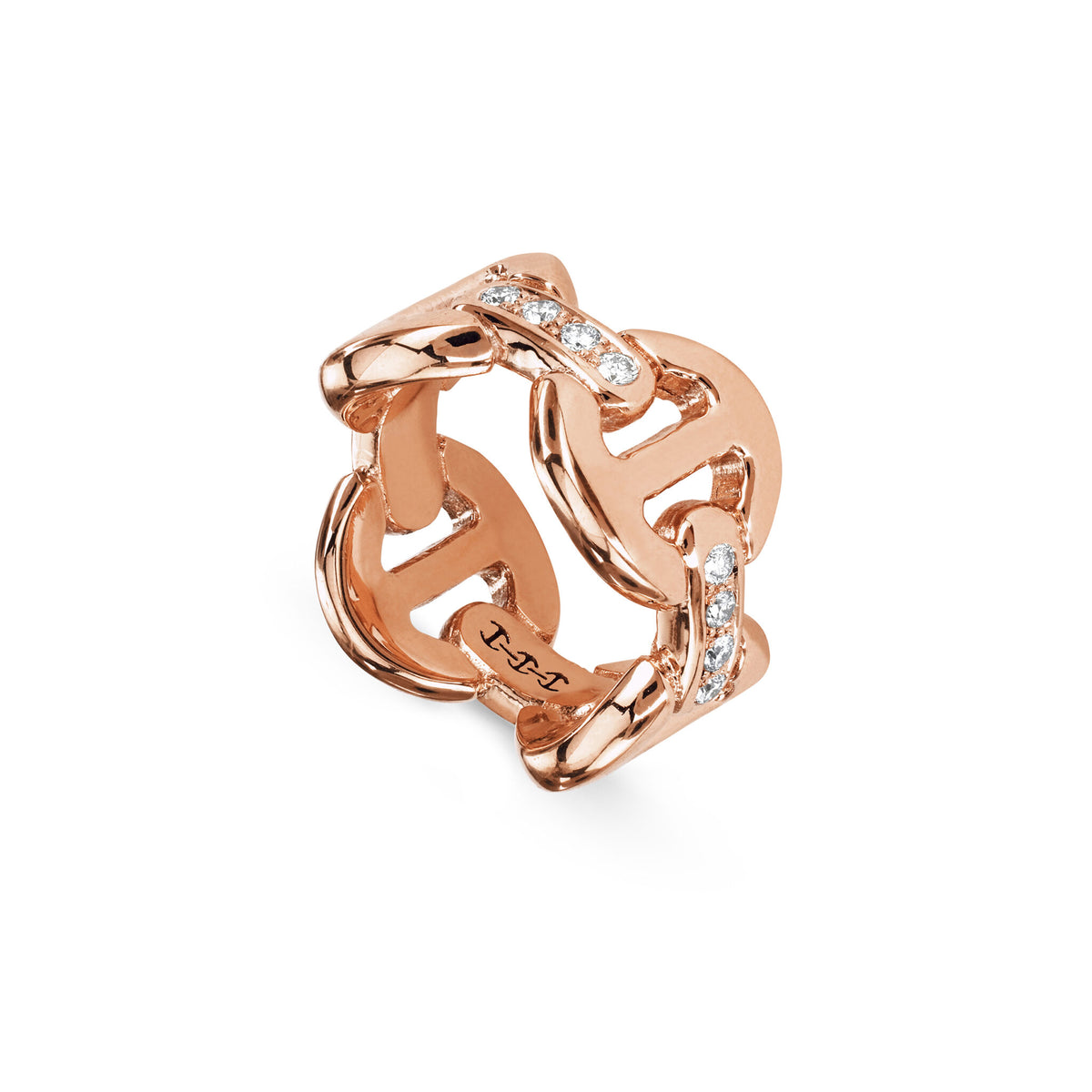 Hoorsenbuhs 18K Rose Gold Quad Link Diamond Bridge Ring