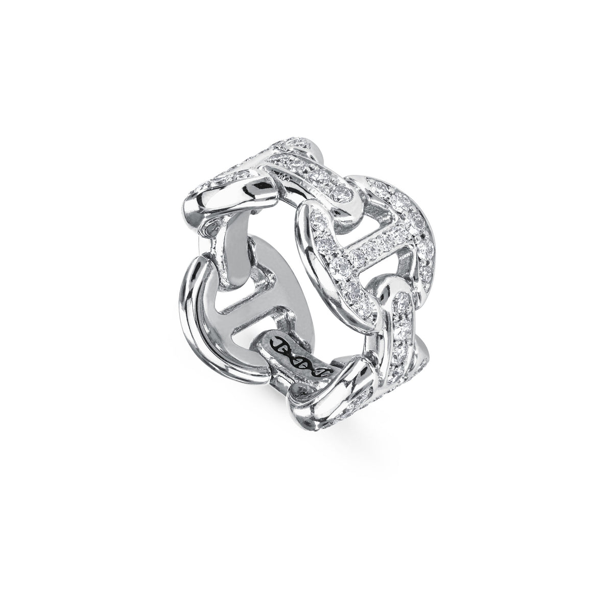 Hoorsenbuhs 18K White Gold Quad Link Antiquated Diamond Ring