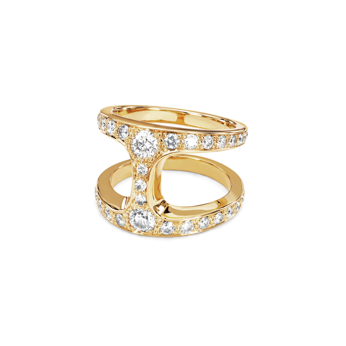 Hoorsenbuhs 18K Yellow Gold Brute Phantom Diamond Ring
