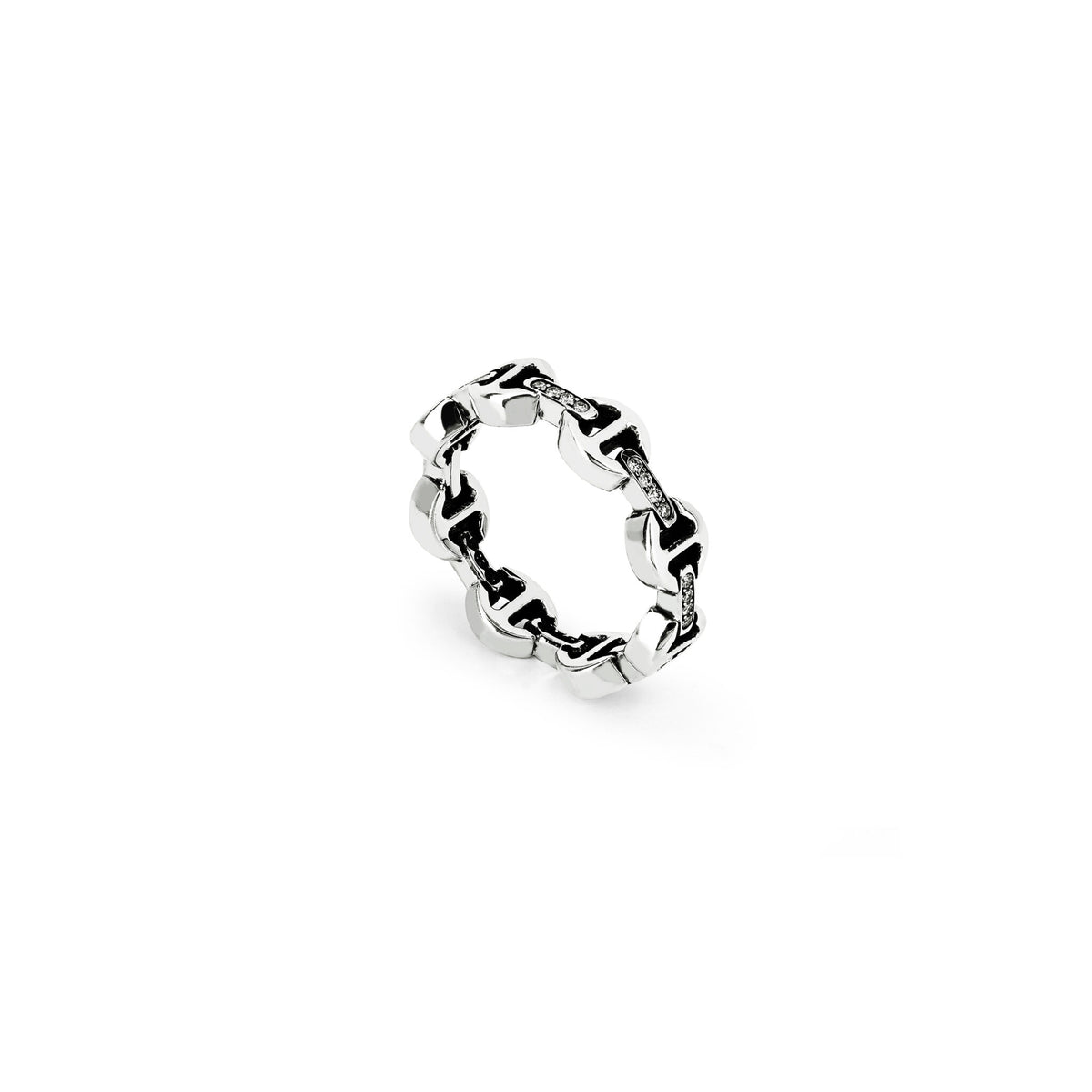 Hoorsenbuhs Sterling Silver Dame Tri-Link Diamond Ring
