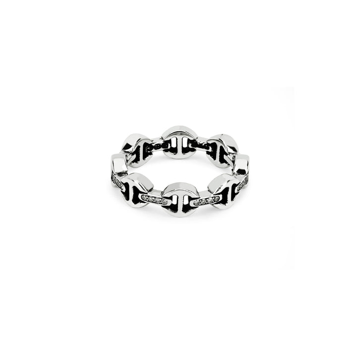 Hoorsenbuhs Sterling Silver Dame Tri-Link Diamond Ring