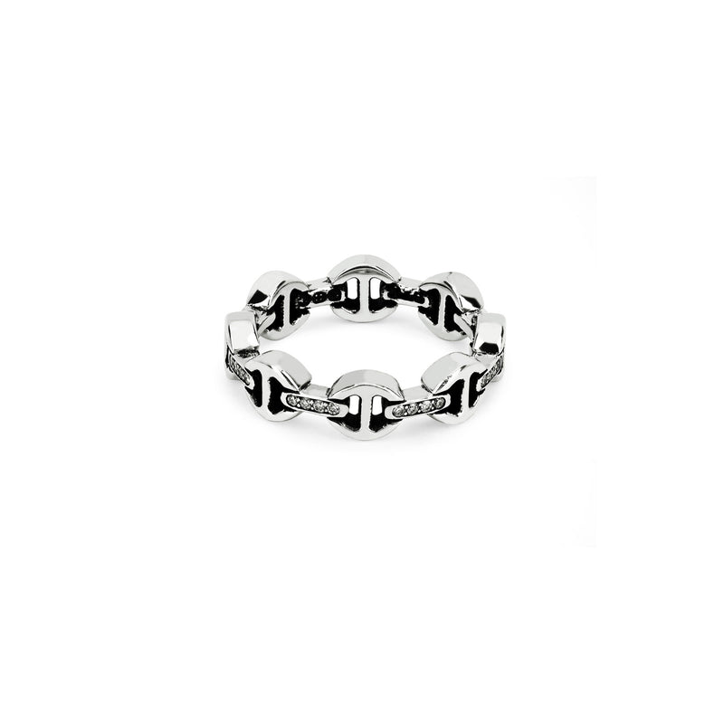 Hoorsenbuhs Sterling Silver Dame Tri-Link Diamond Ring