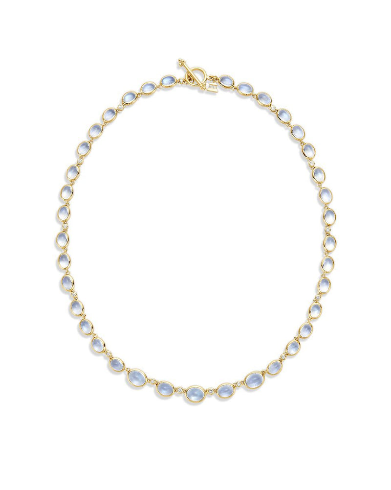 Temple St. Clair 18K Blue Moon Oval Eternity Necklace