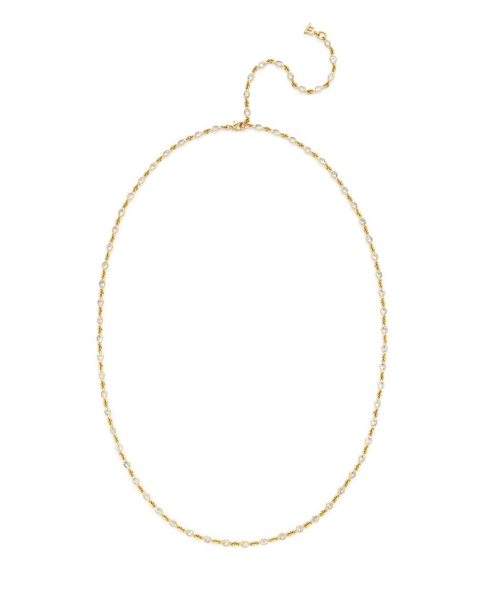 Temple St. Clair 18K Longchain in Rosecut White Sapphire