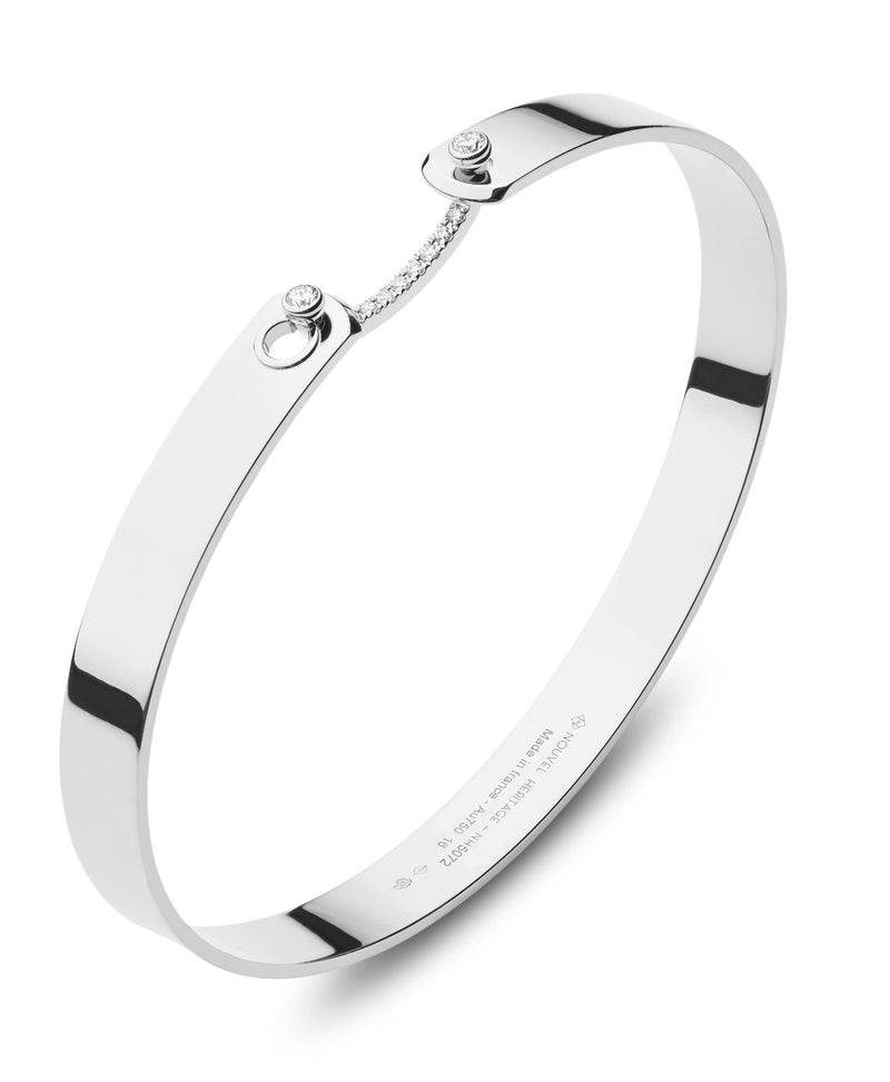 Nouvel Heritage Business Meeting GM Mood Bangle - White Gold