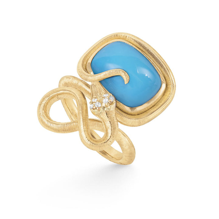 Ole Lynggaard Turquoise Snakes Ring