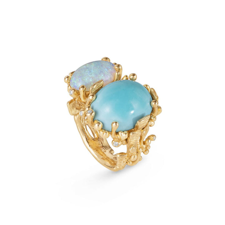 Ole Lynggaard Turquoise Boho Double Ring